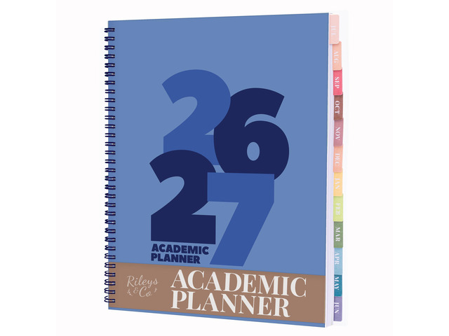 Academic Planner 2026-2027, Daily, Weekly & Monthly Planner, July 2026 - June 2027, Student Notes Pages, Twin-Wire Binding, Weekly Agenda for...