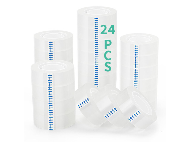 24 Rolls Tape Refills, Clear, 0.7' x 1000' Transparent Glossy Tape, All-Purpose, Ideal for Office, Home and School: Amazon. com