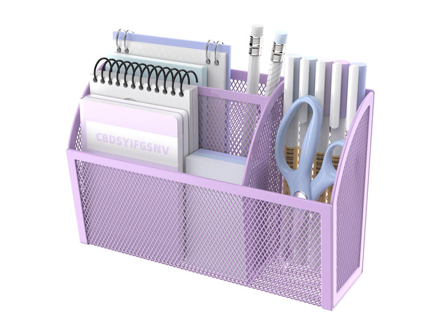 3-Grid Magnetic Pencil Holder, Strong Magnet Locker Organizer, Purple Mesh Magnetic Shelf, Marker Holder Perfect for Whiteboard, Refrigerator and...