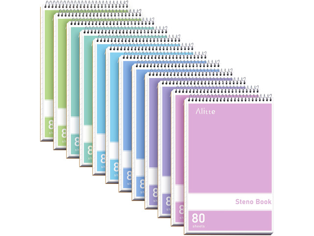 Steno Pads Spiral 6x9-12 Pack Pastel Colors - Perfect for Work, School, and Home Use, Easy Tear-Off Pages, Gregg ruled, White Paper - No Ink Bleeds...