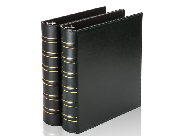 2 Pcs Vintage Hardback 3 Ring Binder 1.5 Inch, Professional Leather Binder 3 Ring, Three Ring Binders Fits 8.5 x 11, D Ring Binders for Home,...