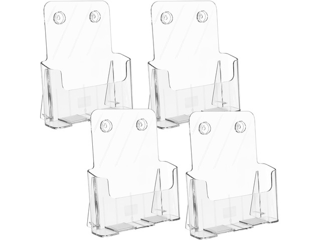 Acrylic Brochure Holder 8.5x11 Inch, Clear Pamphlet Holder 4 Pack Clear Acrylic, Angled Countertop Display, Holds Brochures, Flyers, Pamphlets And...