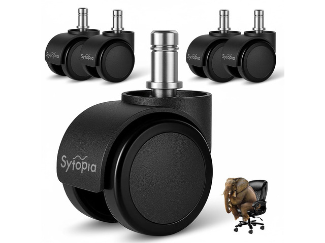 Office Chair Wheels, Universal Standard Stem 7/16 inch x 7/8 inch, 2' Upgraded Quiet Caster Wheels Safe for All Floors Include Hardwood & Carpet,...
