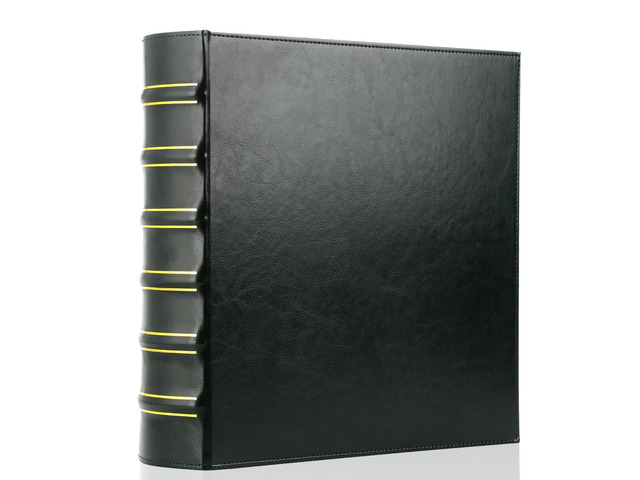 Vintage Hardback 3 Ring Binder 2 Inch, Professional Leather Binder 3 Ring, Three Ring Binders Fits 8.5' x 11', D Ring Binders for Photo Album,...