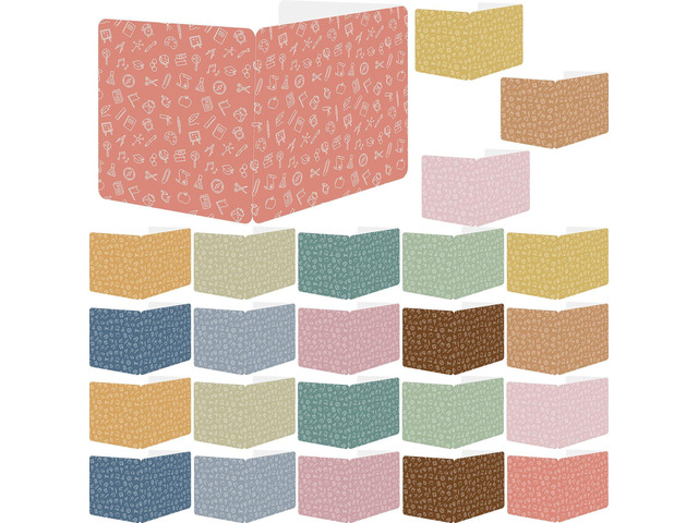 24 Pack Privacy Shields for Student Desk Colorful Desk Dividers Durable Privacy Folders Testing Dividers Shield Study Boards Panel Partition for...