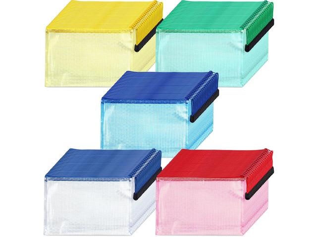 100Pcs Mesh Pencil Pouch,Multicolor Pouch Multicolor Zipper,A5 Small Zipper Pencil Pouches Bulk, Waterproof Clear Storage Bag, Multipurpose for...