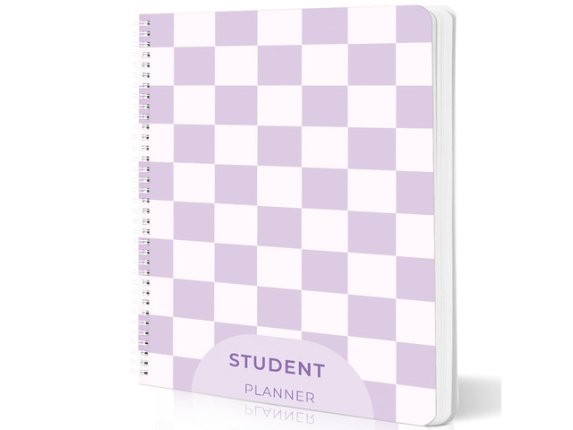 Large Academic Planner 2026-2027, Purple Plaid Student Plan Book, Jul. 2026 - Jun. 2027, 8.5' x 11', Weekly Monthly Calendar for Classes, Goals &...