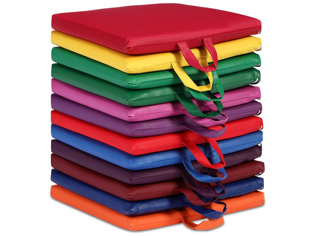 12 Pcs Classroom Floor Cushions for Kids,Novel Color,Square Flexible Classroom Seating for Kindergarten Daycare Nursery, Floor Cushion with Handle,...