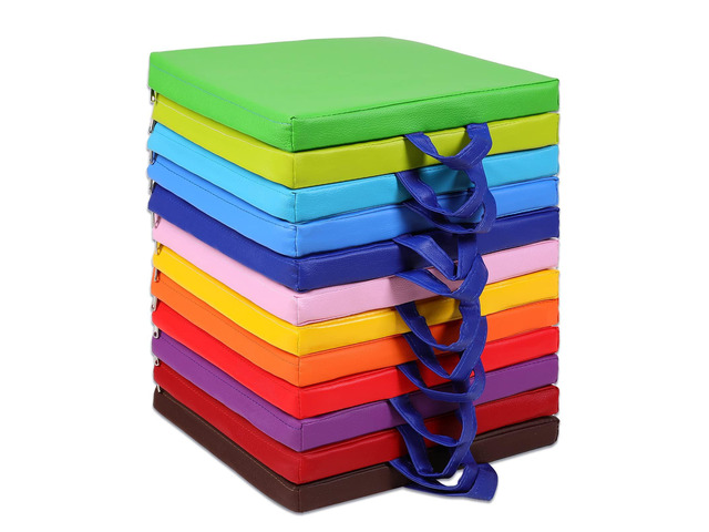 12 Pcs Classroom Floor Cushions for Kids,Classic Color,Square Flexible Classroom Seating for Kindergarten Daycare Nursery, Floor Cushion with...