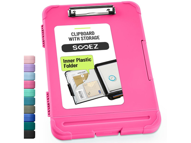 Reinforced Clipboard with Storage, Inner Plastic Folder Attached, Heavy Duty Clip Boards 8.5x11 with Pen Holder, High Capacity Nursing Clipboards...