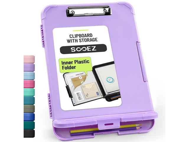 Reinforced Clipboard with Storage, Inner Plastic Folder Attached, Heavy Duty Clip Boards 8.5x11 with Pen Holder, High Capacity Nursing Clipboards...