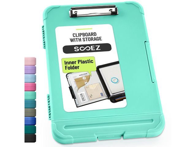 Reinforced Clipboard with Storage, Inner Plastic Folder Attached, Heavy Duty Clip Boards 8.5x11 with Pen Holder, High Capacity Nursing Clipboards...