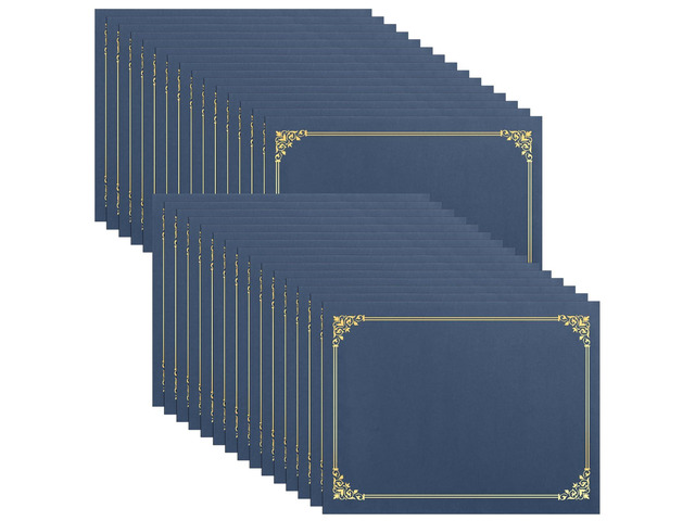 Certificate Holders(Navy Blue, 30 Packs), Diploma Covers Gold Foil Border, for Letter Size 8.5x11 Certificates, Cardstock, Document Papers
