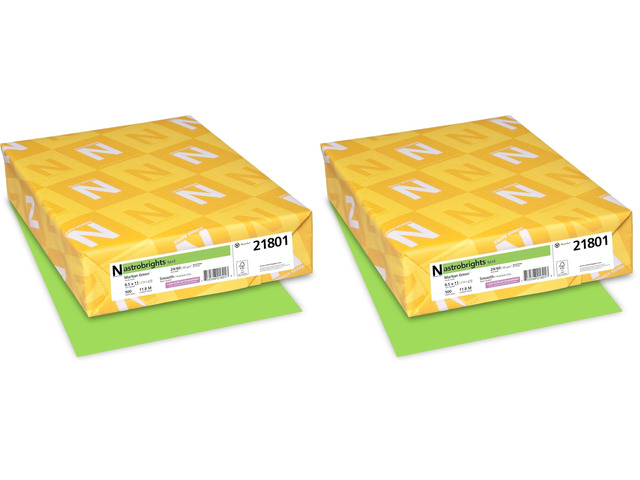 Astrobrights Premium Color Paper, 24 lb, 8.5 x 11 Inches, 500 Sheets, Martian Green (WAU21801) (Pack of 2)