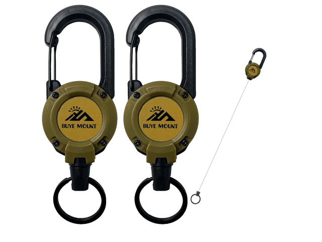 Retractable Keychain Heavy Duty 2Pack, Multitool Carabiner Badge Holder, Retractable Keychain Clip Id Holder, Upgraded 58cm Stainless Steel Cord...
