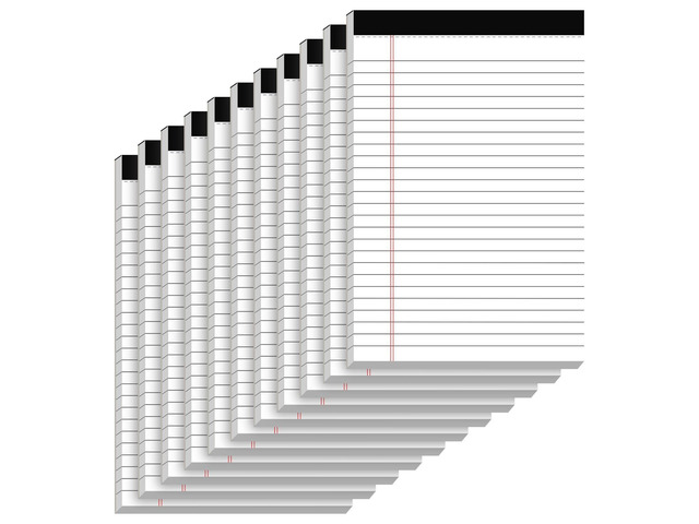 10 Pack of Legal Pad Writing Pads 5' x 8' Notepad 80gsm Recycled Paper Small Legal Pads 25 Lines Note Pads Perforated Legal Pads 30 Sheets...