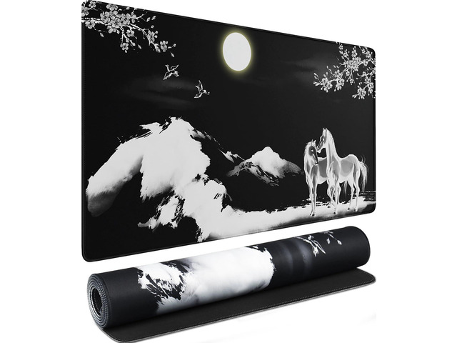 Large Mouse Pad, Waterproof Extra Large Mousepad with Stitched Edges, 31.5' x 15.7' Non-Slip Rubber Base Office Big Long Keyboard Pad for Office...