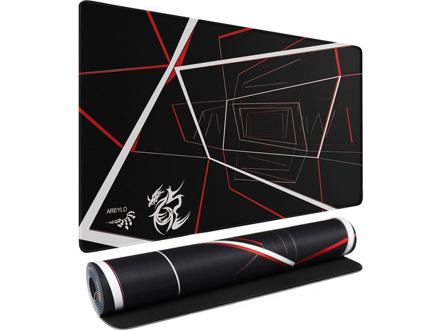 Large Gaming Mousepad, Waterproof Extra Large Mouse Pad with Stitched Edges, 31.5' x 15.7' Non-Slip Rubber Base Office Big Long Keyboard Pad for...