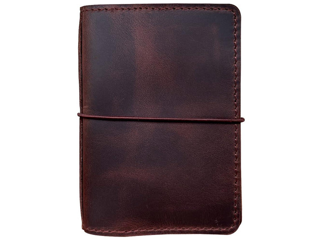 Travelers Notebook Cover with Inner Pockets, Card Slots and Pen Holder, A6 Size, Dark Brown