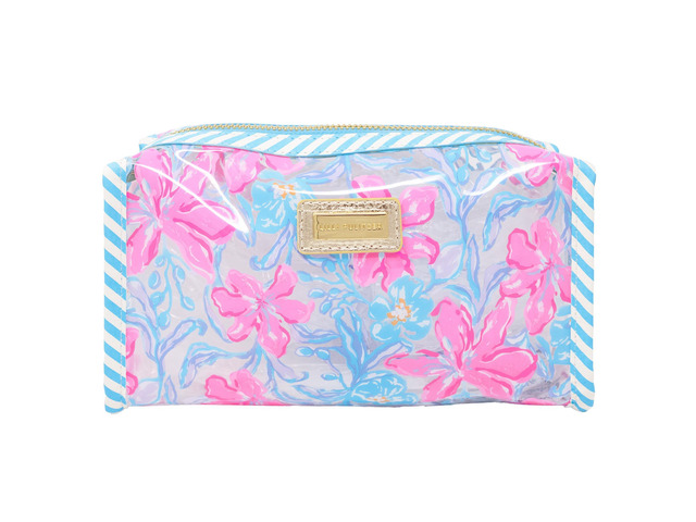 Vinyl Pouch, Beachside Haven Cute, Semi-Clear, Water Resistant, Zipper Bag Pencil Case for Stationery, Small Toiletries, and Makeup