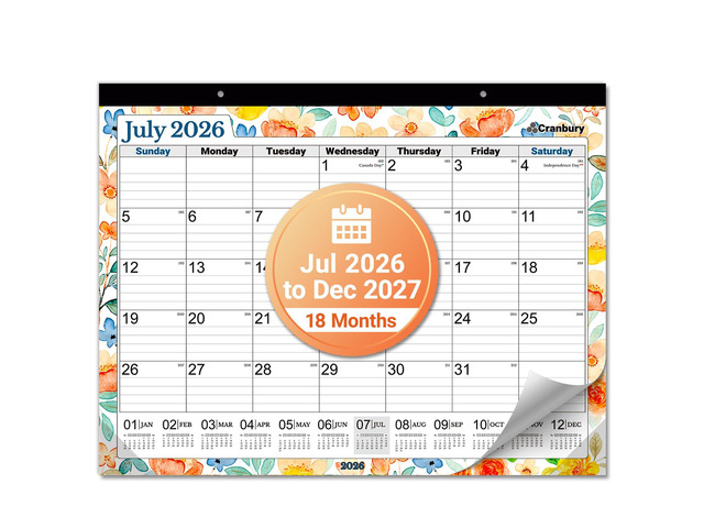 2026-2027 Desk Calendar 22x17, 18-Month Monthly Planner Large 22x17 monthly layout offers ample writing space for appointments, deadlines,...