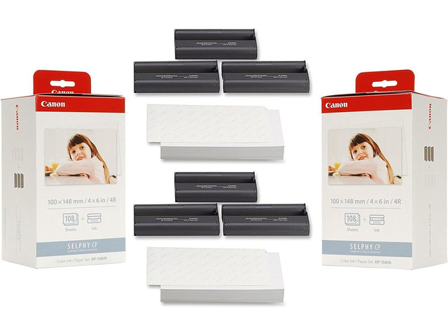 KP-108IN Ink Paper Set (2) Pack - 216 Prints, 3115B001-X2, Cyan, Magenta, Yellow