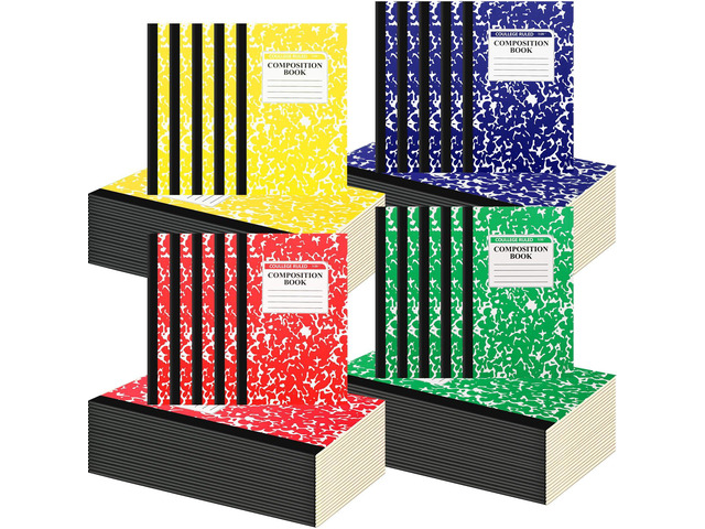 100 Pack A5 Composition Notebooks Bulk College Ruled Composition Notebooks Marble Covers Notebook for Student Classroom Office Supplies 30 Sheet/60...