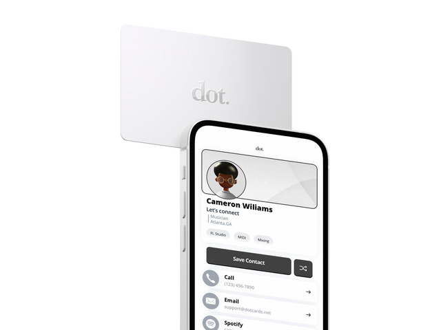 Card - Digital Business Card - Tap Compatible with iPhone & Android (White)