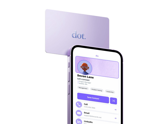 Card - Digital Business Card - Tap Compatible with iPhone & Android (Purple)