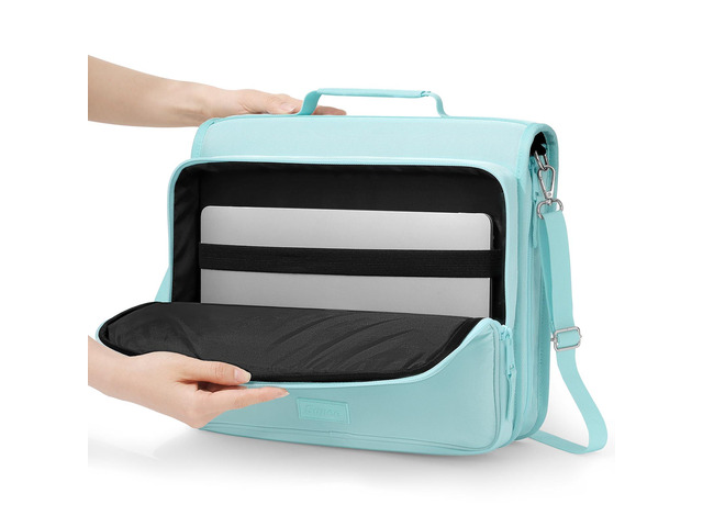 Zipper Binder 3 Ring 2-Inch in Sky Blue Features a Shoulder Strap, 13 Inch Laptop Pocket, with Multiple Storage Pockets. Ideal Organizer for Middle...