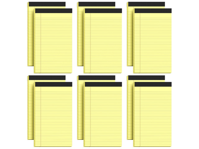 Legal Pads 8.5 x 14, Wide Ruled Legal Pads 12 Pack Yellow Paper 8.5 x 14 30 Sheets Per Notepad, Large Writing Pad for Office Supplies, College,...