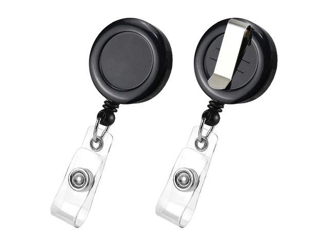 50 Pack Retractable Name Badge Holder Reel with Belt Clip Badge Reel Retractable for Teachers, Students, Office Workers (Black)