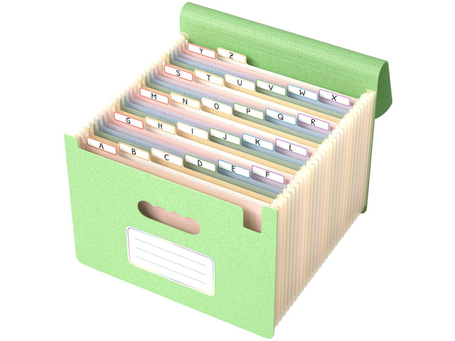 Accordion File Organizer, 26 Pockets File Folders, Pistachio Green Monthly Bill Receipt Documents Organizer, A-Z Colorful Tabs, Letter/A4 Size for...