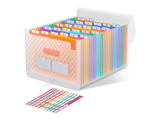 26 Pockets Expanding File Folders, Accordion File Organizer Monthly Bill Receipt Documents Organizer, A-Z Colorful Tabs, Letter/A4 Size for...