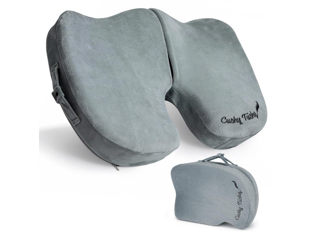 Premium Foldable Travel Seat Cushion - for Relief of Lower Back, Sciatic, Butt and Tailbone Pain - for Home & Office Use, Perfect for Travel or...