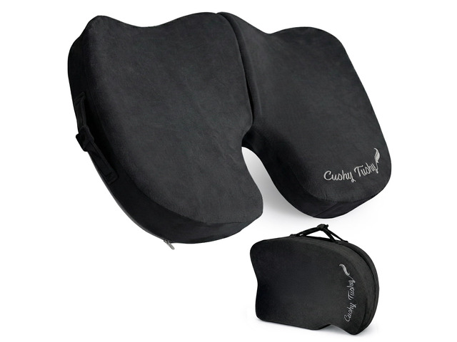 Premium Foldable Travel Seat Cushion - for Relief of Lower Back, Sciatic, Butt and Tailbone Pain - for Home & Office Use, Perfect for Travel or...