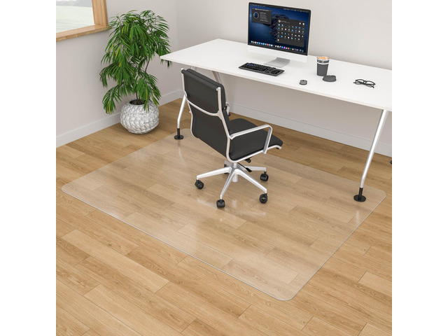 Office Chair Mat- 46' x 72' Clear Floor Protector Mat for Rolling Chair, Easy Glide Desk Chair Mat for Hardwood Floor