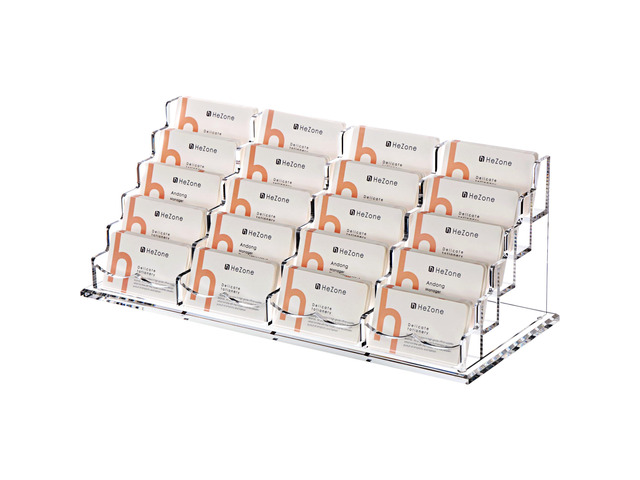 Business Card Holder for Desk Multiple Cards Display Stand Rack for Women and Men Clear Acrylic Card Organizer 20 Slot 5 Tier Large Capacity-Holds...