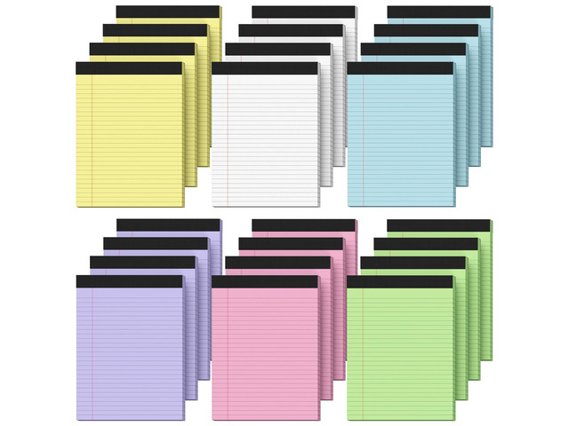 36 Pack Legal Pads 8.5 x 11 Note Pads Wide Ruled Colored Legal Pads 8.5x11 Multicolor Notepads 8.5 x 11 Legal Pad with Sturdy White Back,30...