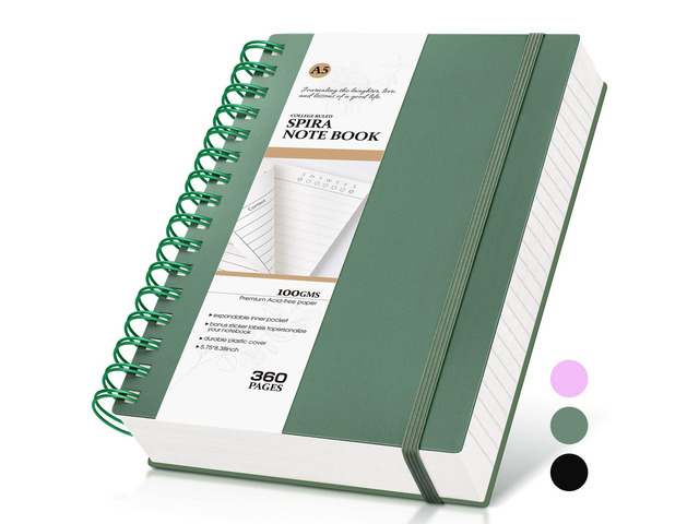 Spiral Notebook Journal,360 Pages College Ruled Notebook, Lined Thick Journals for Women Men,A5 Thick Spiral Journal for Writing,100GSM Paper,...