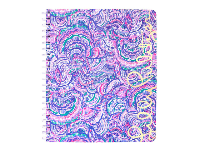 Large Blue Hardcover Spiral Notebook, 11' x 9.5' with 160 College Ruled Pages, Happy As A Clam