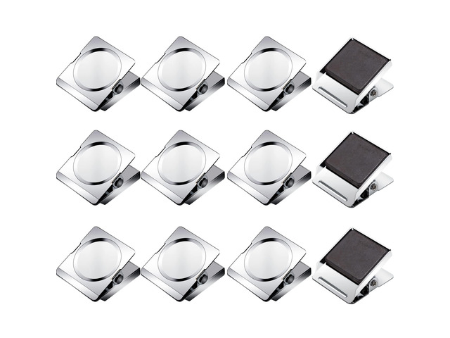 Magnetic Clips 1.77 inch, 12 Pack Heavy Duty Magnetic Clips for Whiteboard Refrigerator Classroom, Large Magnet Metal Clips for Hanging