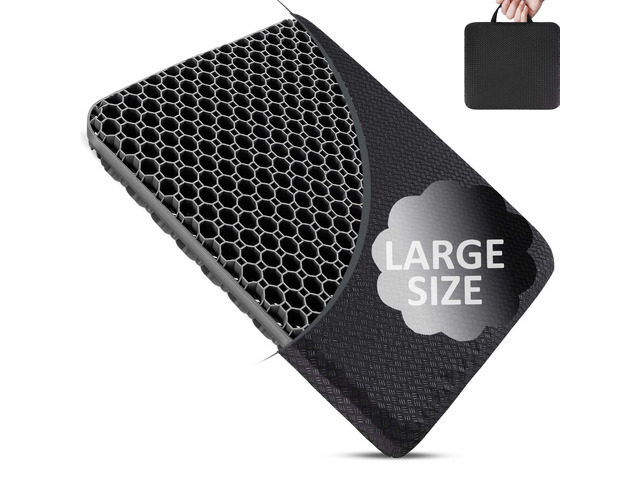 Seat Cushion, Gel Seat Cushion for Long Sitting Back Pain, Sciatica, Tailbone Pain Relief Pad, 19in Seat Cushion for Office Chair, Wheelchair...