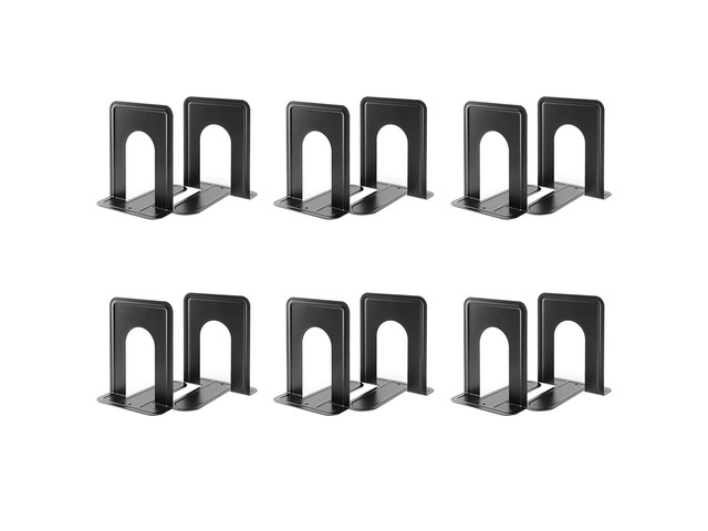Book Ends Universal Premium Bookends for Shelves, Non-Skid Bookend Heavy Duty Metal Book Stopper for Books/Movies/CDs/Video Games, 6 x 4.6 x 6 in,...