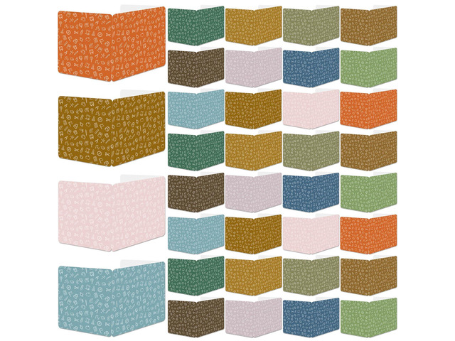 36 Pack Privacy Shields for Student in 12 Boho Colors Desk Dividers Durable Privacy Folders Testing Dividers Shield Study Boards Panel Partition...