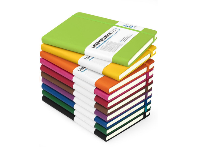 Hardcover Journal Notebooks A5 Lined 10 Journals Bulk for Writing 200Pages/100Sheets, 8.4 X 5.8 Inch, 10 Colors Classic Ruled Notebook for...