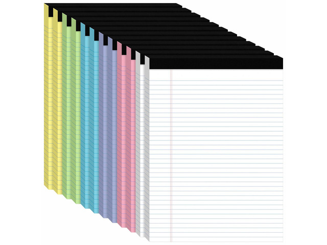 12pcs Legal Pads 8.5 x 11, Perforated Color Notepad 8.5x11, 50Sheets/Pad Writing Pads 8.5x11, College Ruled Thick Paper, Lined Note Pads with...