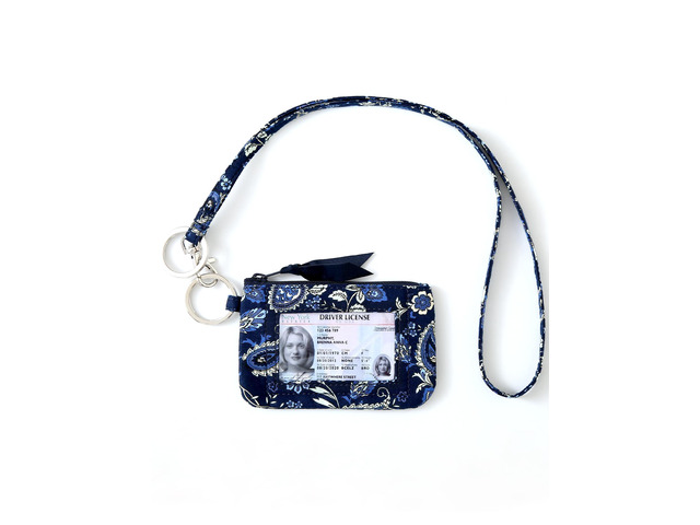 Lanyard Wallet for Women, ID Card Holder, Lanyards for ID Badges, Floral Zip ID Case Keychain Small Coin Purse for Cards, Cash, Work, Travel,...