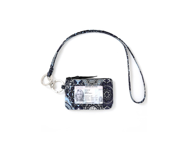 Lanyard Wallet for Women, ID Card Holder, Lanyards for ID Badges, Floral Zip ID Case Keychain Small Coin Purse for Cards, Cash, Work, Travel,...