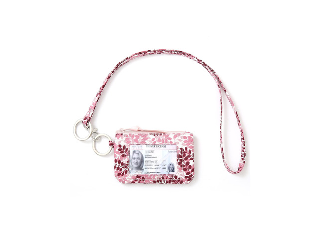 Lanyard Wallet for Women, ID Card Holder, Lanyards for ID Badges, Floral Zip ID Case Keychain Small Coin Purse Cards, Cash, Work, Travel, Cruise,...